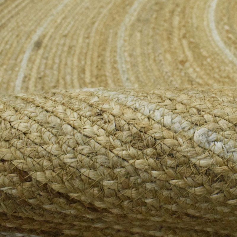 new 100 natural fiber 5 feet round jute rug hand braided reversible rug jr005 256229