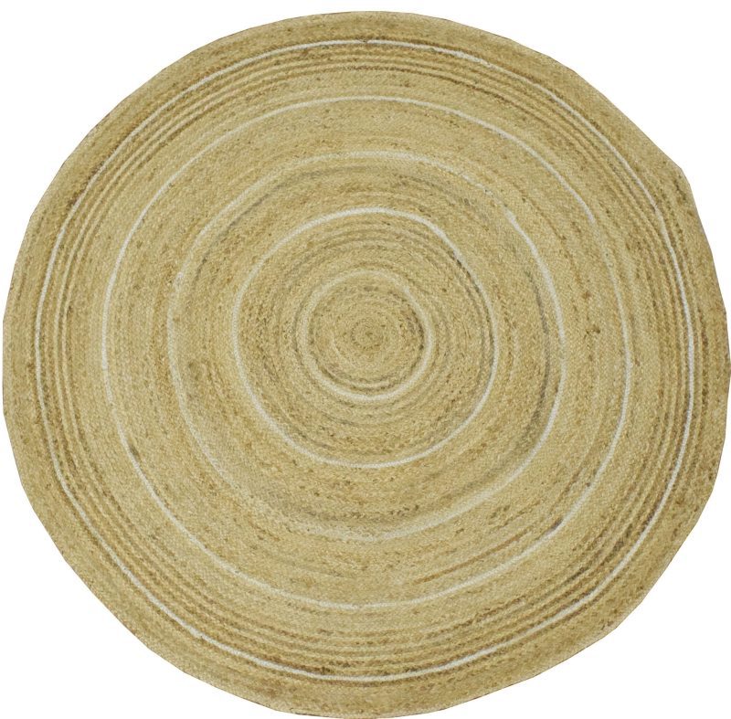 new 100 natural fiber 5 feet round jute rug hand braided reversible rug jr005 620561