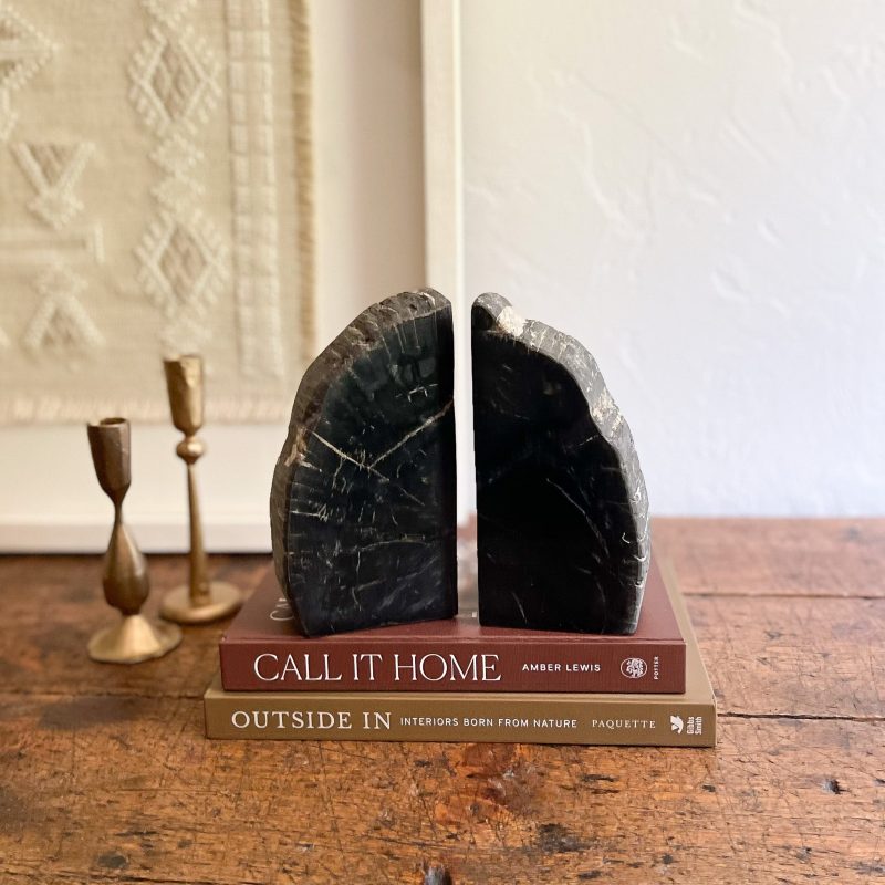 petrified wood bookend pair 123796