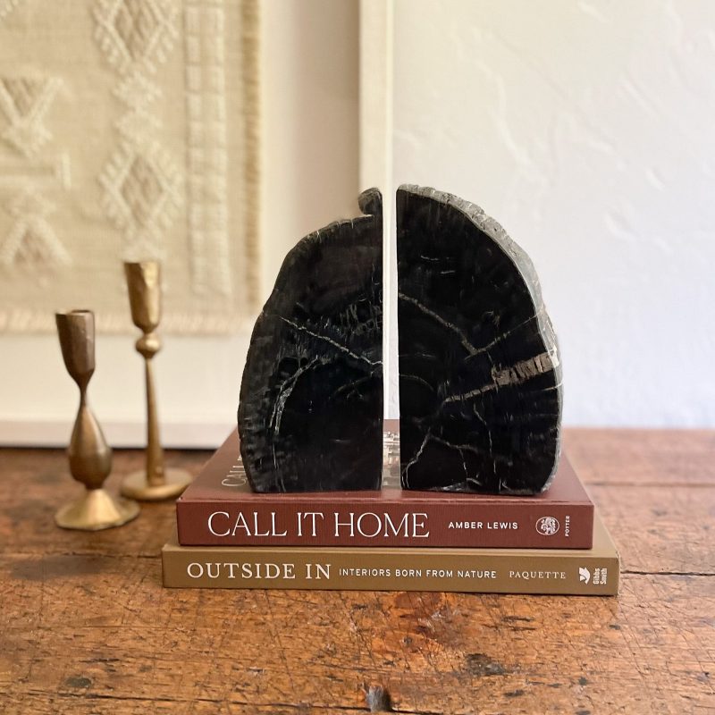 petrified wood bookend pair 727754