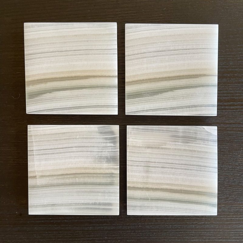 white onyx coaster set 504826