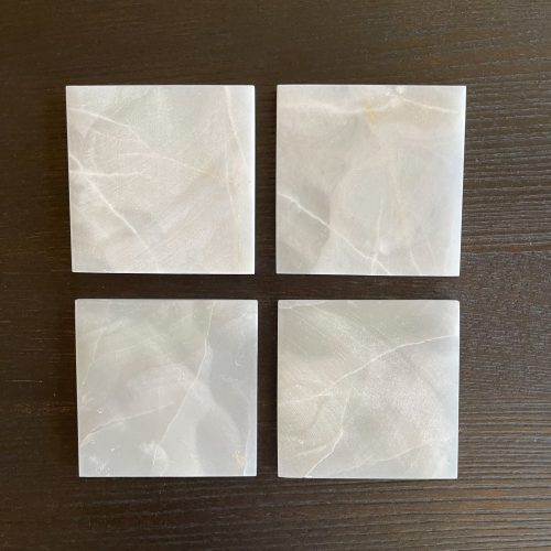 white onyx coaster set 822347